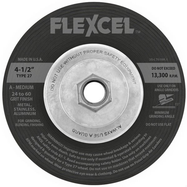 SEMI-FLEXIBLE GRIND & FINISH WHEEL, Flexovit, Mfr#: S6900H